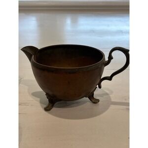 Antique Footed Creamer Pitcher Ornate Handle Spout
